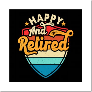 Happy And Retired T shirt For Women Posters and Art